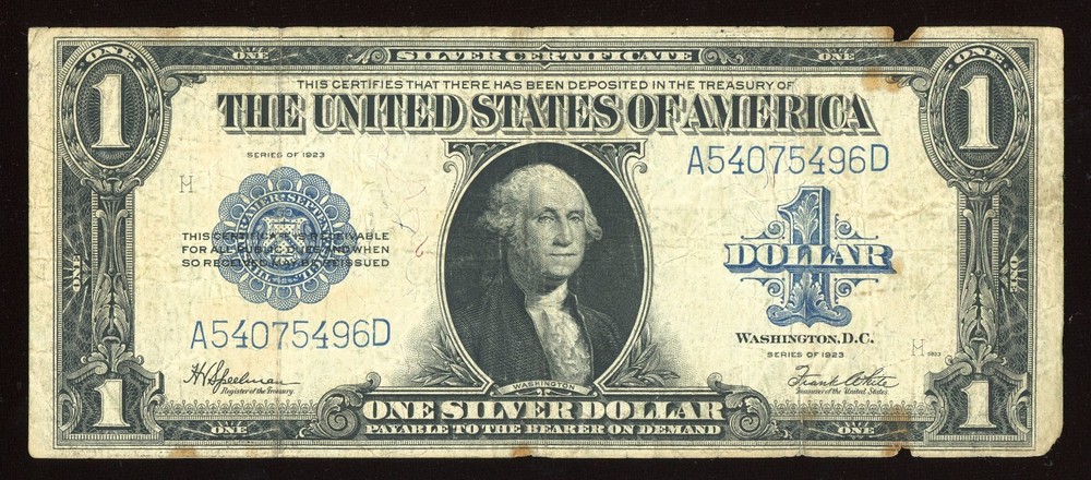 1923 Large Size Silver Certificate $1 Horseblanket Note