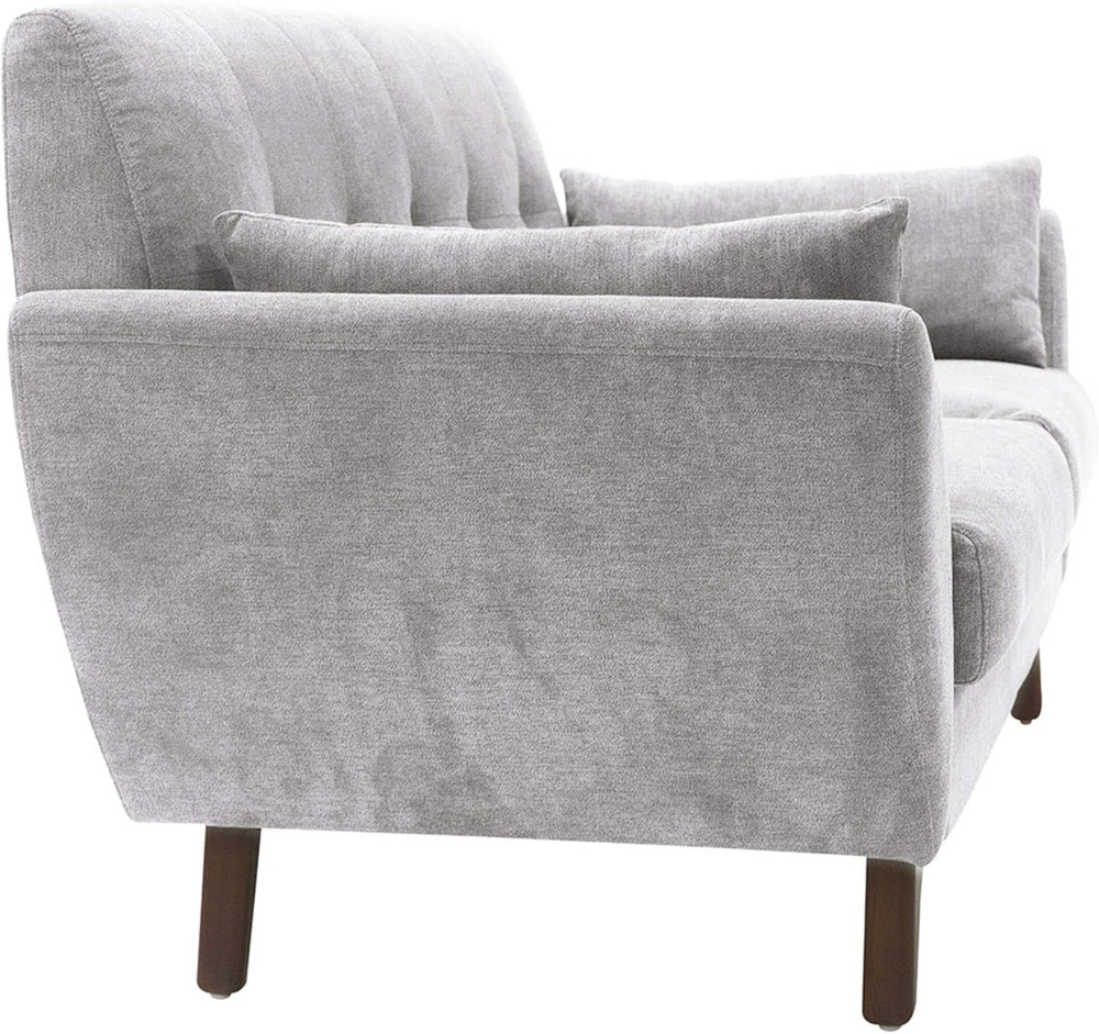 Artesia Midcentury Modern Light Gray Sofa with Easy-Clean Microfiber