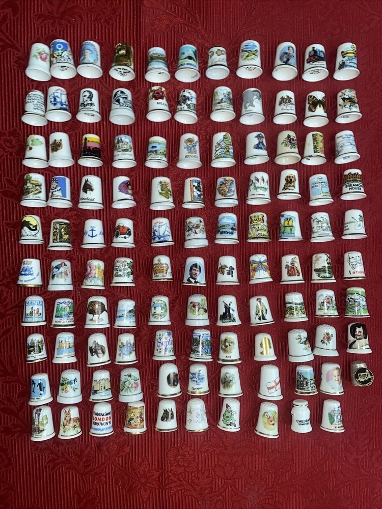 210 Various Design Bone China Thimbles Collection