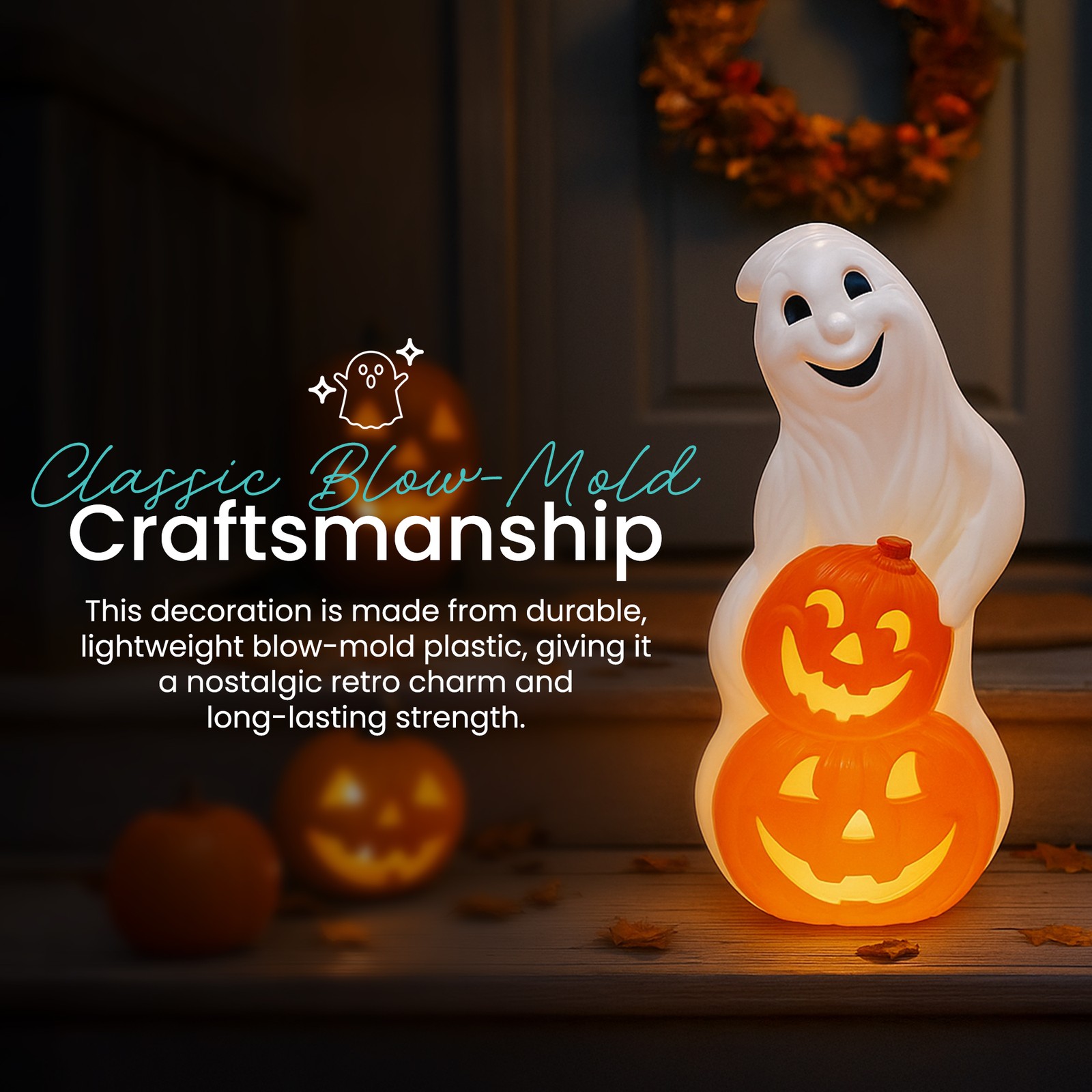 Union Products Light Up Ghost and Pumpkin Halloween Decoration (Open Box)