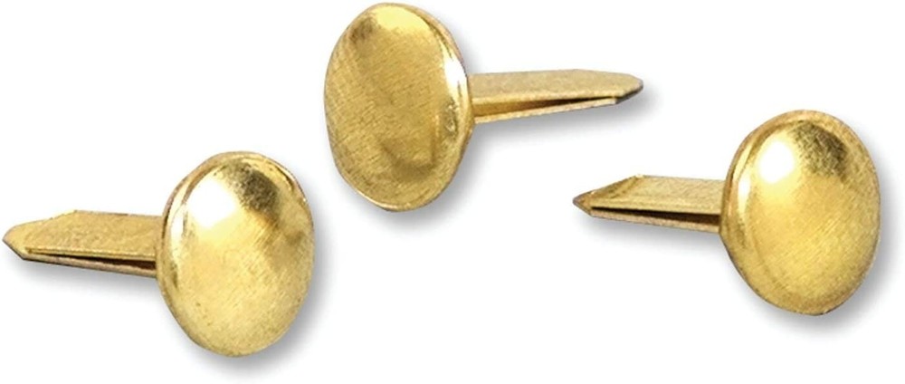 Classic Solid Brass Paper Fasteners, 1/2", Plated, 1 Box, 100 Fasteners/Box