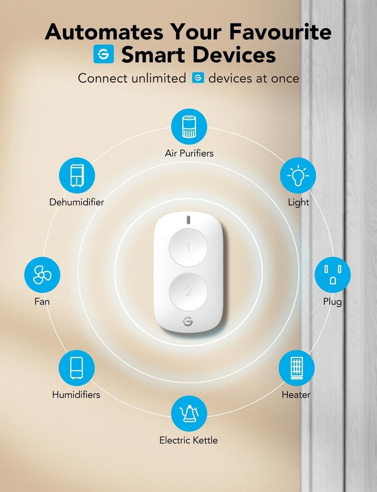 Battery-Powered Smart Button Switch - Simplified Control for Modern Living