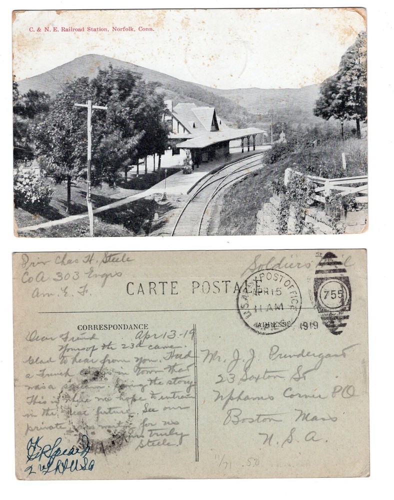 USA 2 old Railway postcards circa 1920