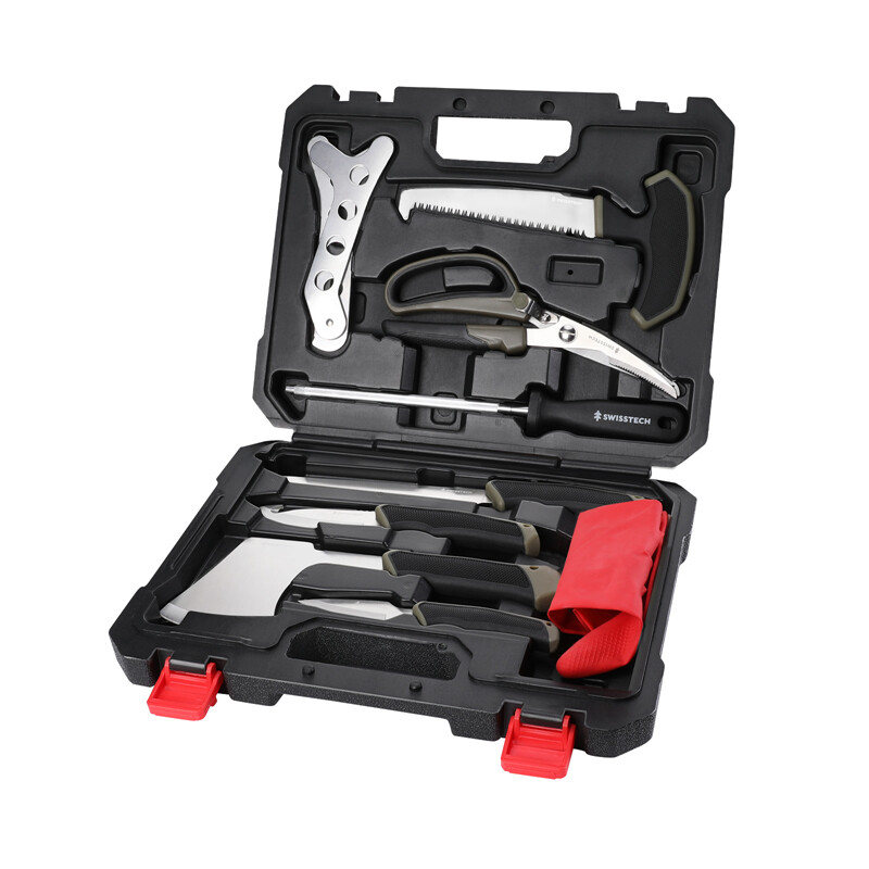 Swiss+Tech Field Dressing Kit, 10-Piece Hunting Knife Set Stainless Steel NEW