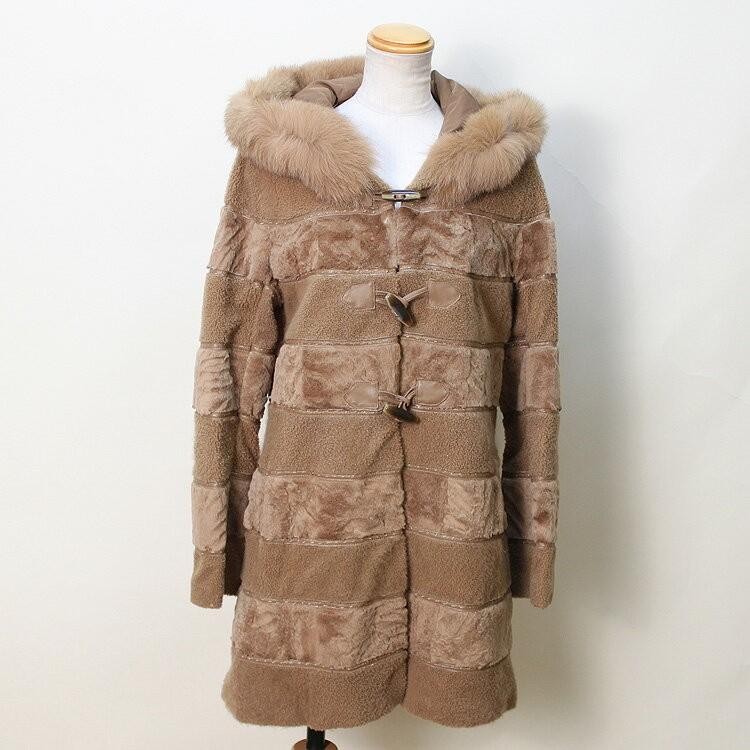 Pearl Lamb Rex Rabbit Fur Coat Camel
