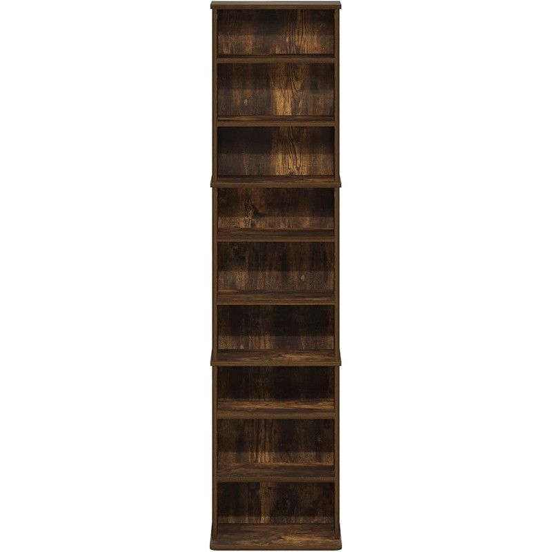 9-Shelf Adjustable DVD Media Storage Rack Large Capacity Easy Assembly Organizer