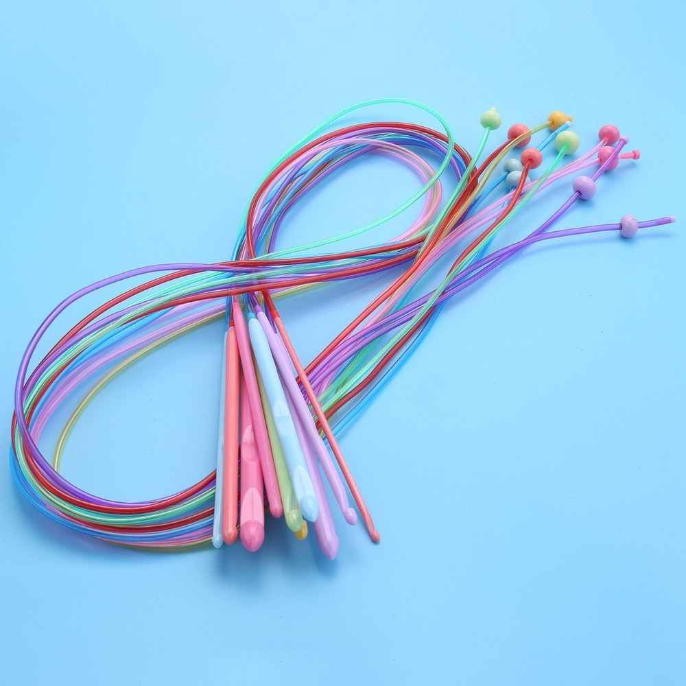 23 Pcs Tunisian Crochet Hook Set Include Plastic Cable Afghan Crochet Hook6433