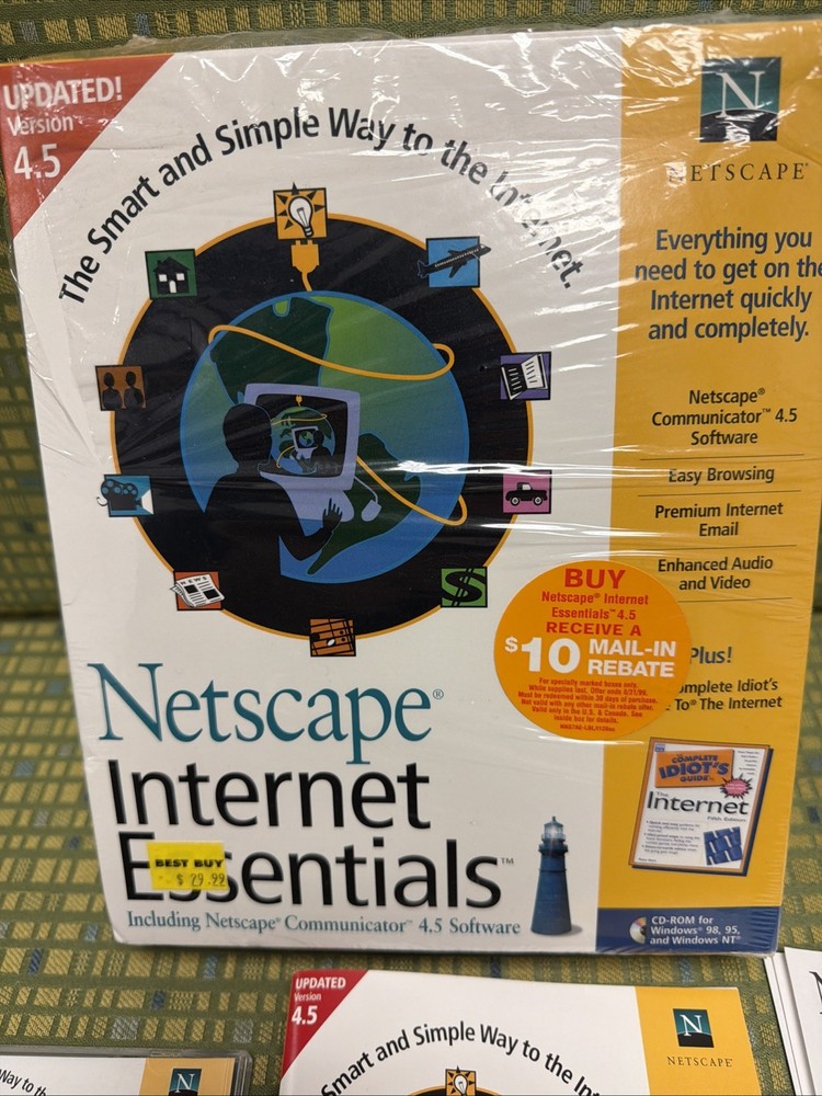 Netscape Internet Essentials Netscape Communicator 4.5 Software Broderbund 1998