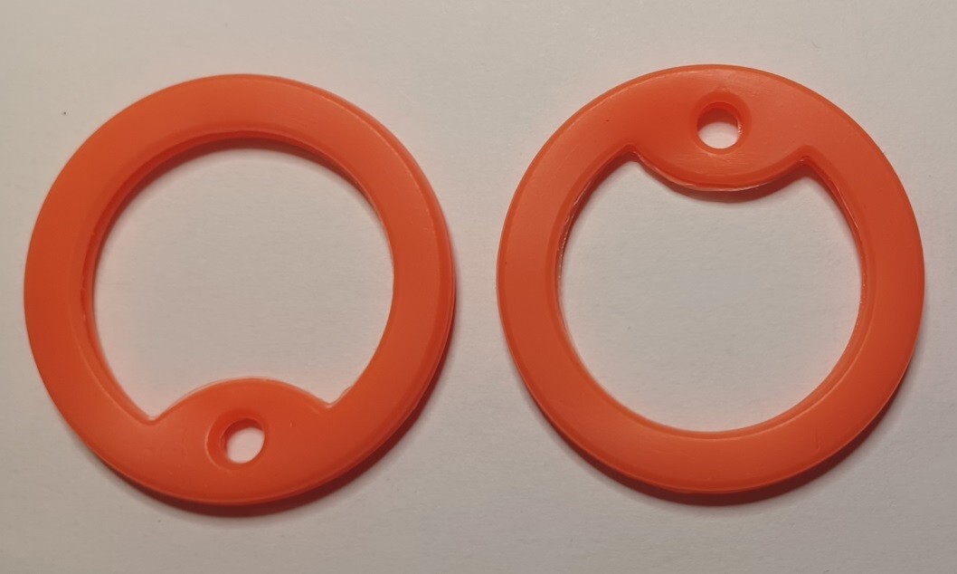 2 Orange Genuine Civilian & Military G.I. Style Dog Tag Silencers