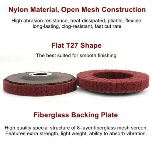 5PCS 4-1/2" Nylon Flap Disc Metal Polishing Buffing Wheel Pads for Angle Grinder