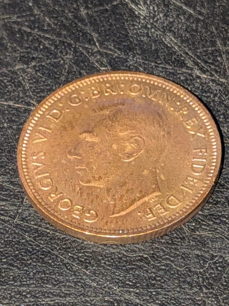 Great Britain 1 Farthing 1950 Coin Toned