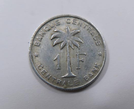 Belgian Congo 1 Franc 1957 SCARCE