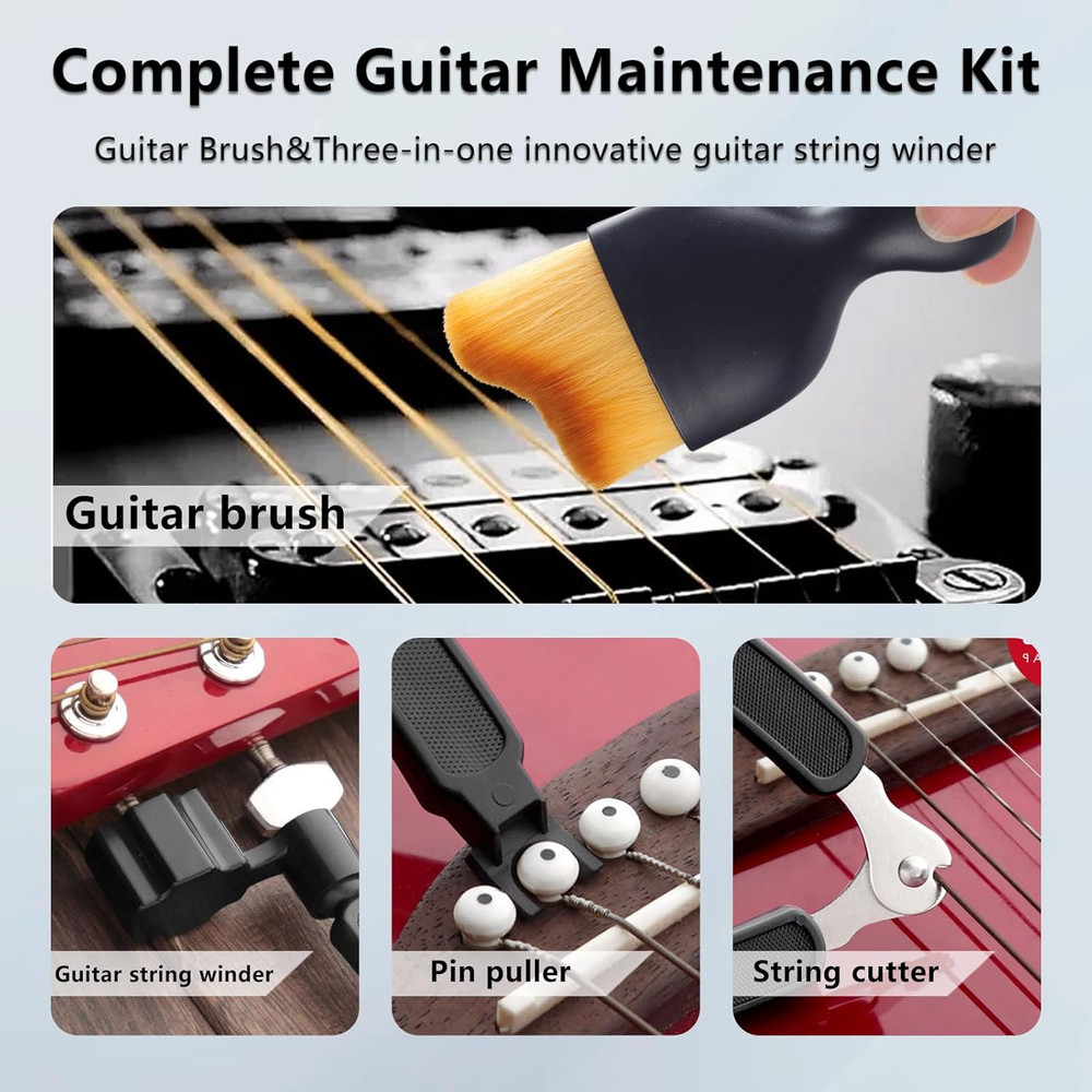 Guitar Cleaning Kit – 8-Pack Complete Care Set with Innovative Sponge Applicator