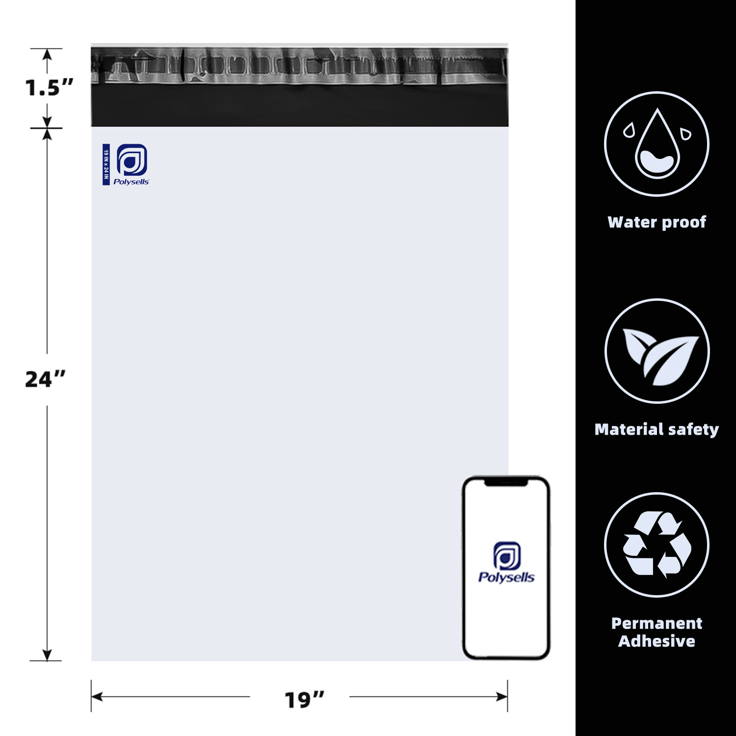 Poly Mailers Self Seal Shipping Bags 6x9 9x12 10x13 12x15.5 14.5x19 19x24 24x24