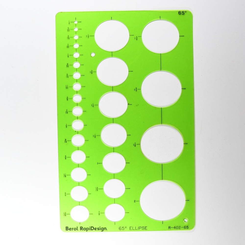 Berol RapiDesign R-402-65 65° Ellipse Drafting Template