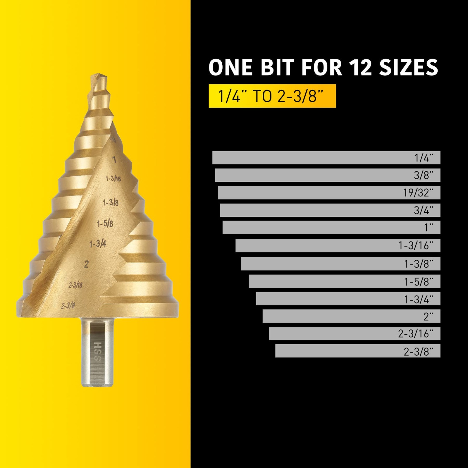 Anfrere Large 12 sizes from 1/4 to 2-3/8 inch, Brassed Coated Larger Size