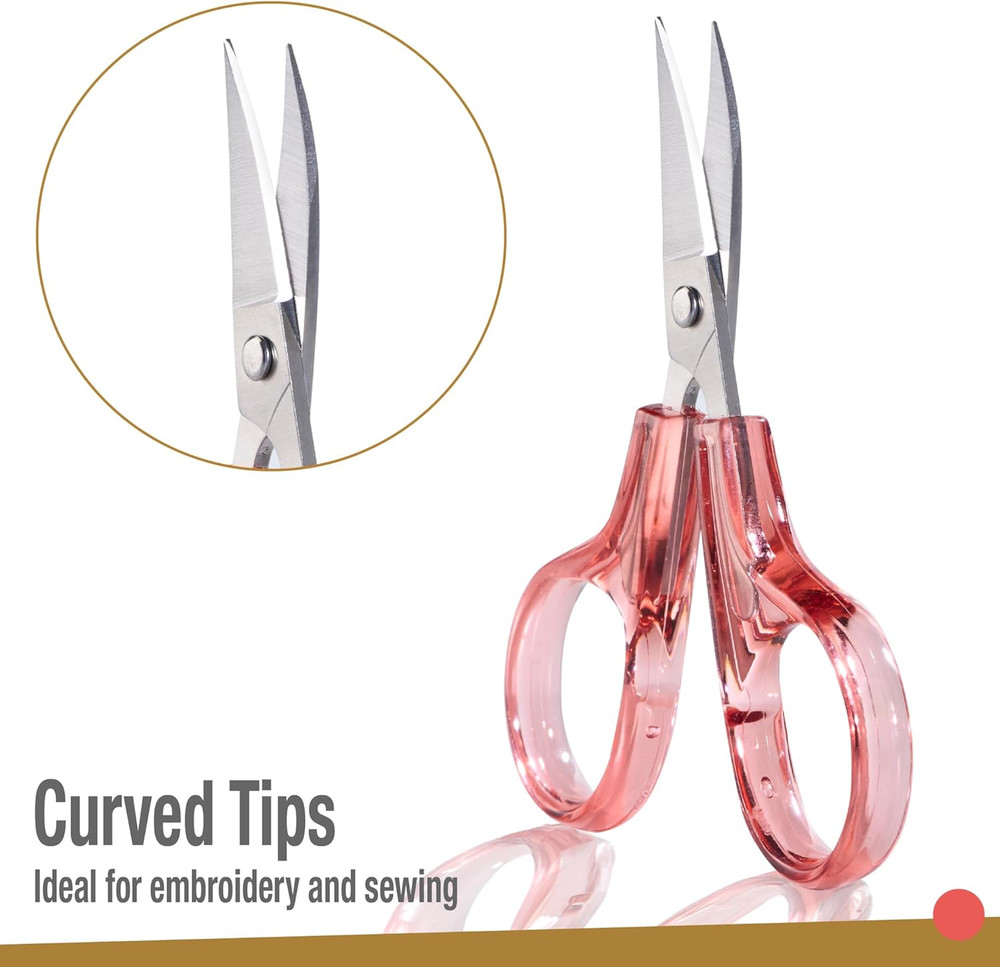 Detail Craft Scissors Set (2 pcs) Curved and Straight, Sharp, Compact | Sewin...