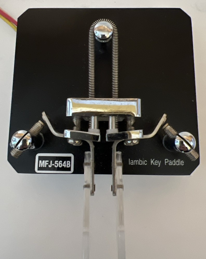 MFJ-564B Dual Iambic Key Paddle Ham Radio Key Morse Code Chrome/Black Base New
