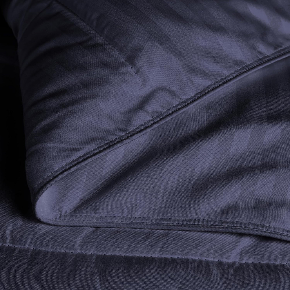 Brushed Microfiber 1 Cm Striped Comforter, down Alternative Bedding, Reversible,
