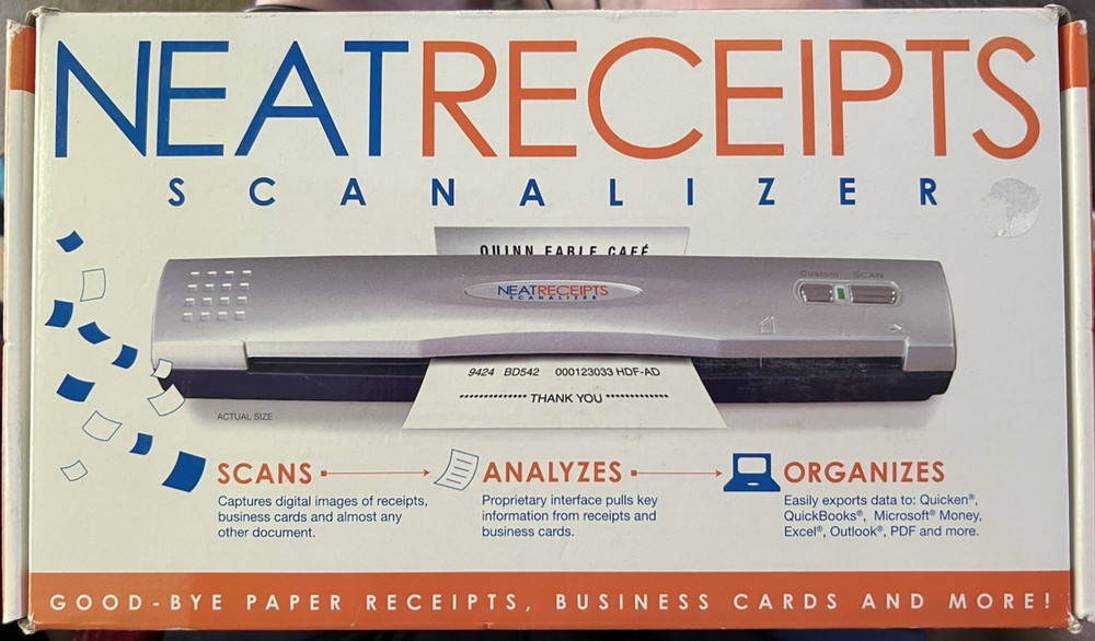 NeatReceipts Scanalizer Mobile Document Scanner Digital Filing System USB PC/Mac