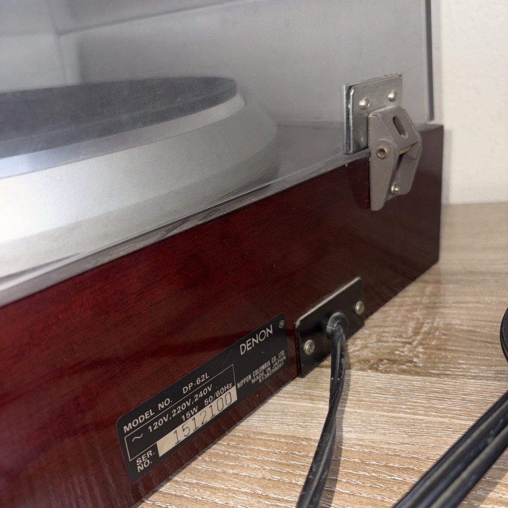 DENON DP-57L Automatic Direct Drive DD Record Player Brown Missing 1 Foot Read