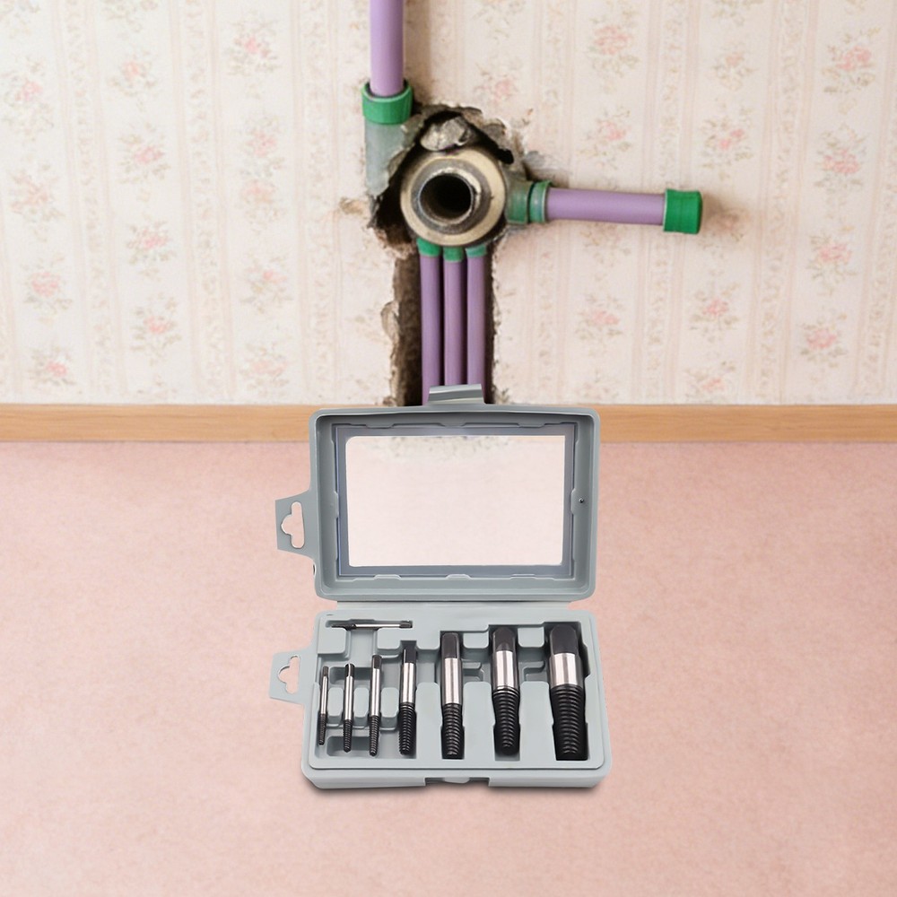 8-piece Pipe Broken Thread Extractor Set, Nut Bolt Stud Removal Tool For Home