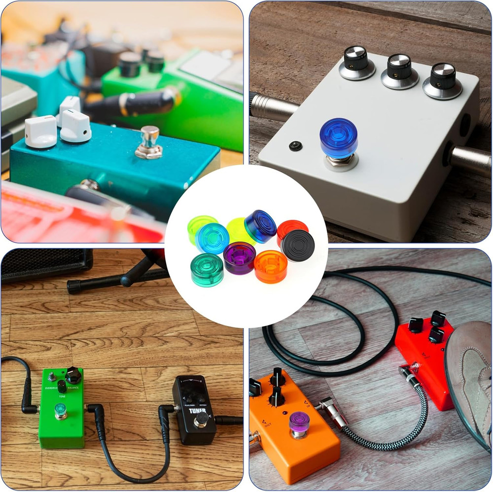 Guitar Pedal Footswitch Toppers - 18 Multi-Colored Button Covers