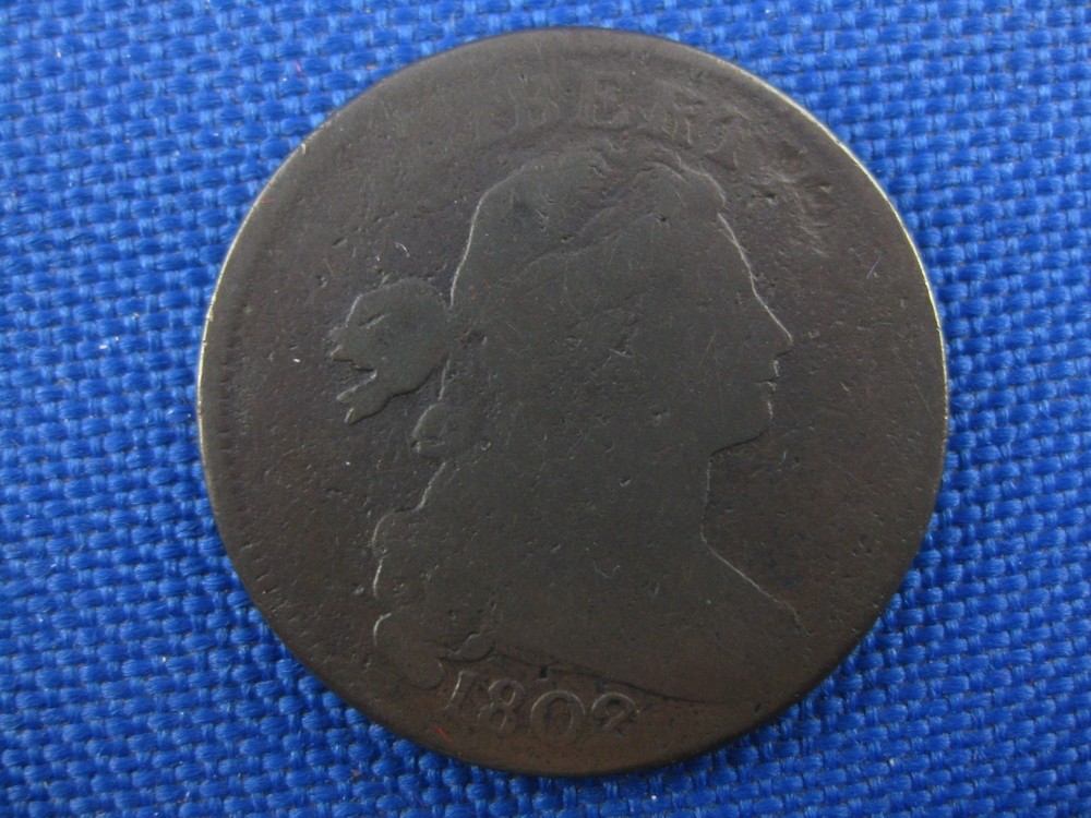 1802 DRAPED BUST COPPER LARGE CENT COIN