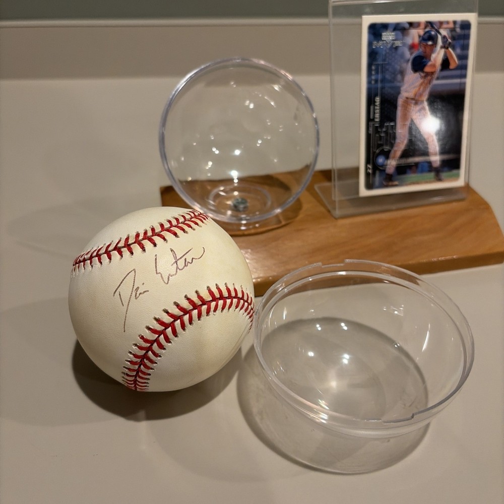 Darin Erstad Signed Autographed Baseball MLB with Upper Deck Card