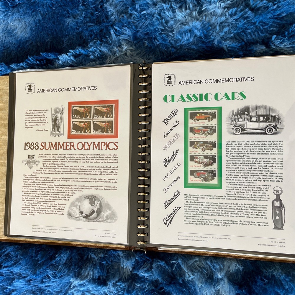 American Commemorative Collection Binder with 31 Panels, 1988-1989