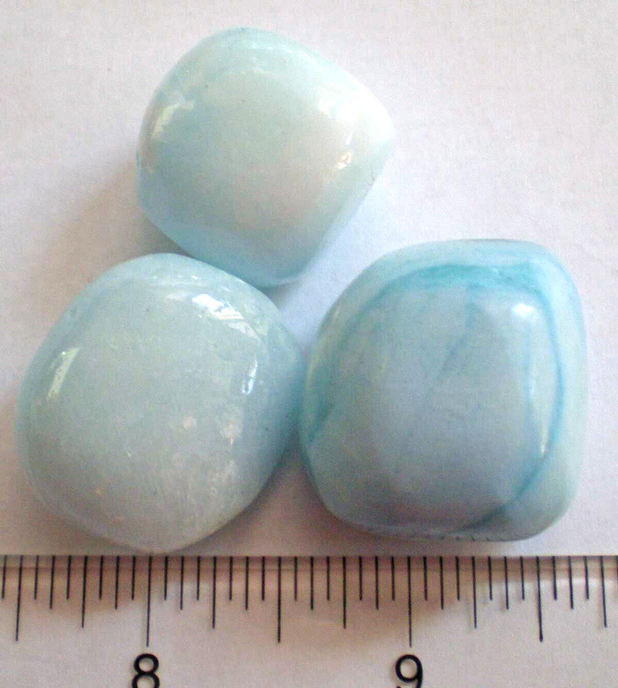 Blue Aragonite - 3 Tumbled Stones rt522i