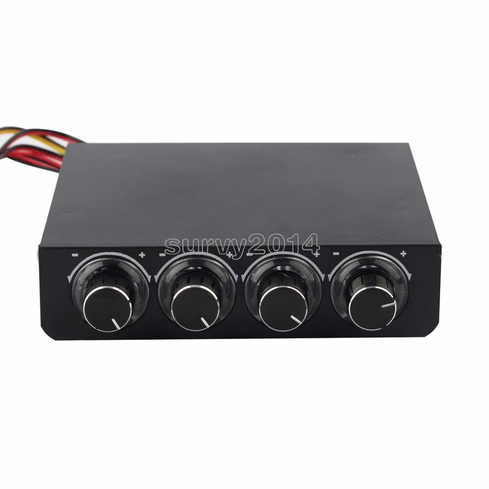 3.5inch PC HDD CPU 4 Channel Fan Speed Controller Led Cooling Front Panel