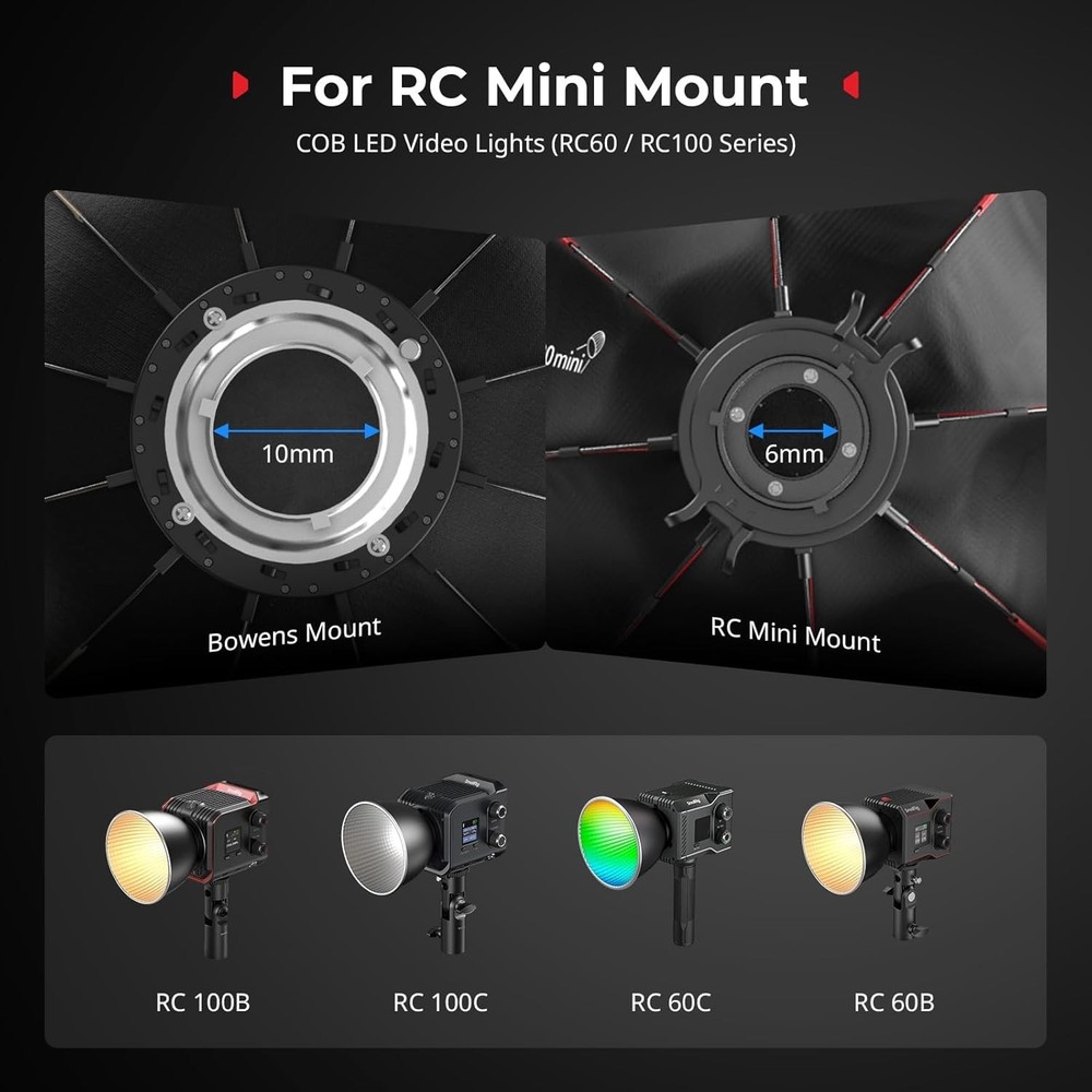 RA-D60 Parabolic Softbox, 23.6" Quick Release Softbox with Carrying Bag, Comp...