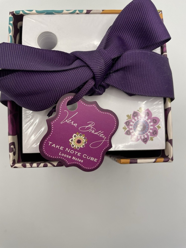 Vera Bradley Take Note Cube “Plum Crazy” Loose Notes Paper Cube