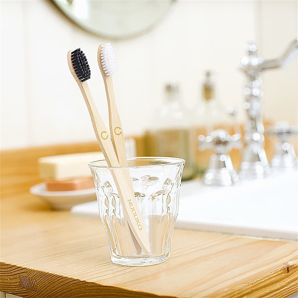 Biodegradable Bamboo Toothbrushes BPA Free Soft Bristles Compostable