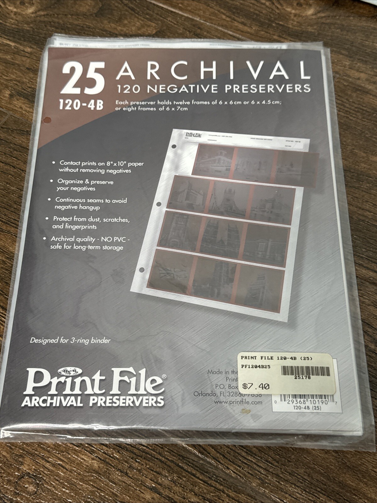 22 Count Print File 120-4B Archival Negative Preservers 4-Strips of 3-Frames