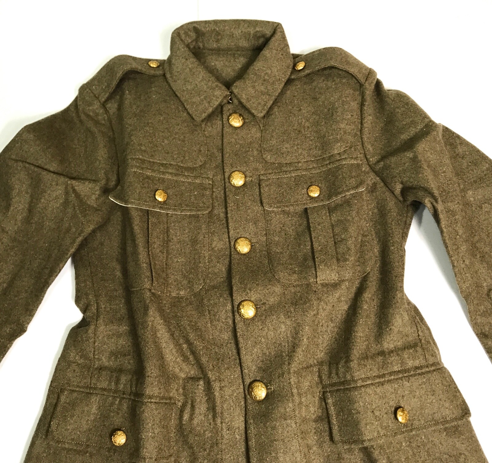 WWI BRITISH P1902 WOOL SERVICE DRESS COMBAT FIELD TUNIC JACKET- LARGE 44R