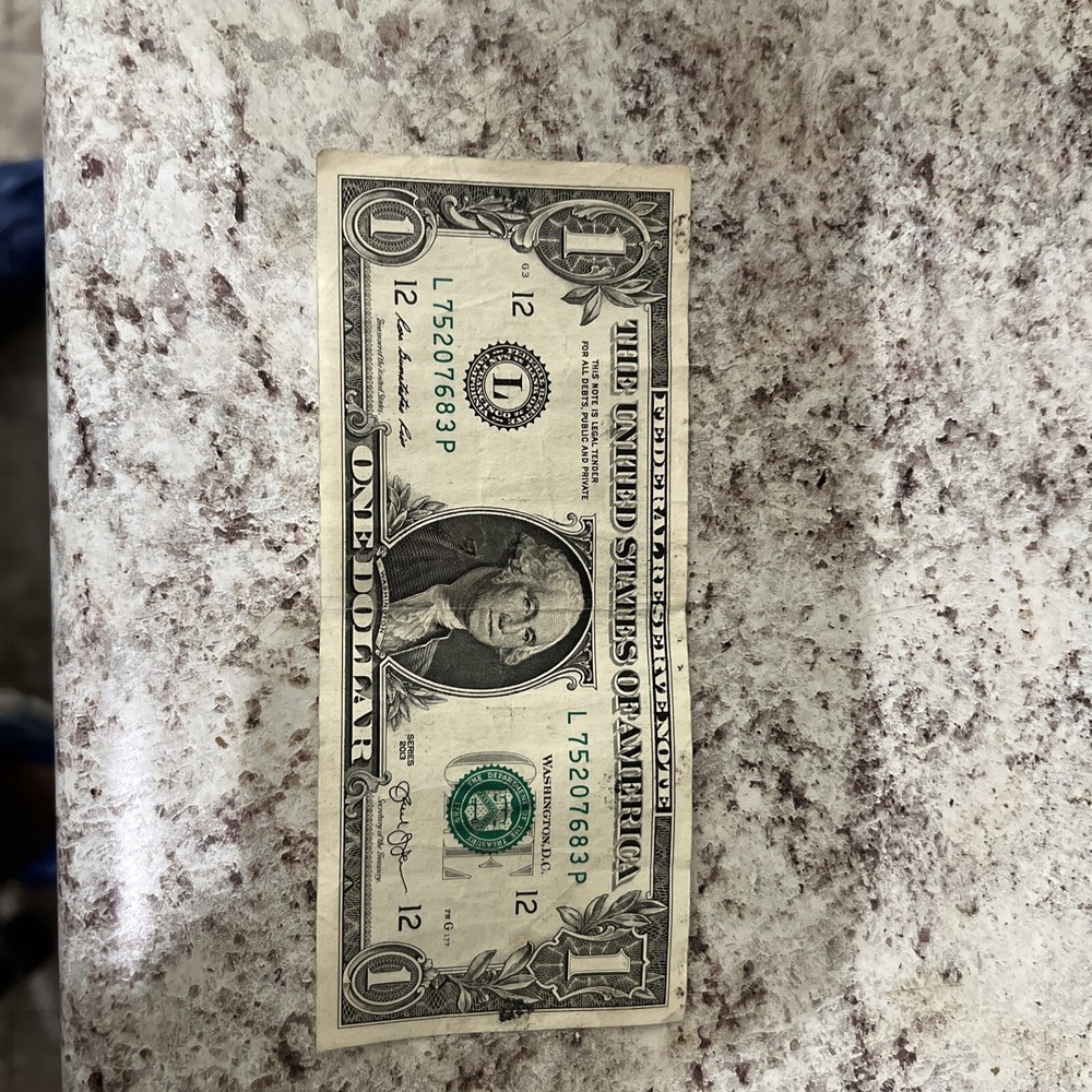 2013 Dollar Bill With L Note