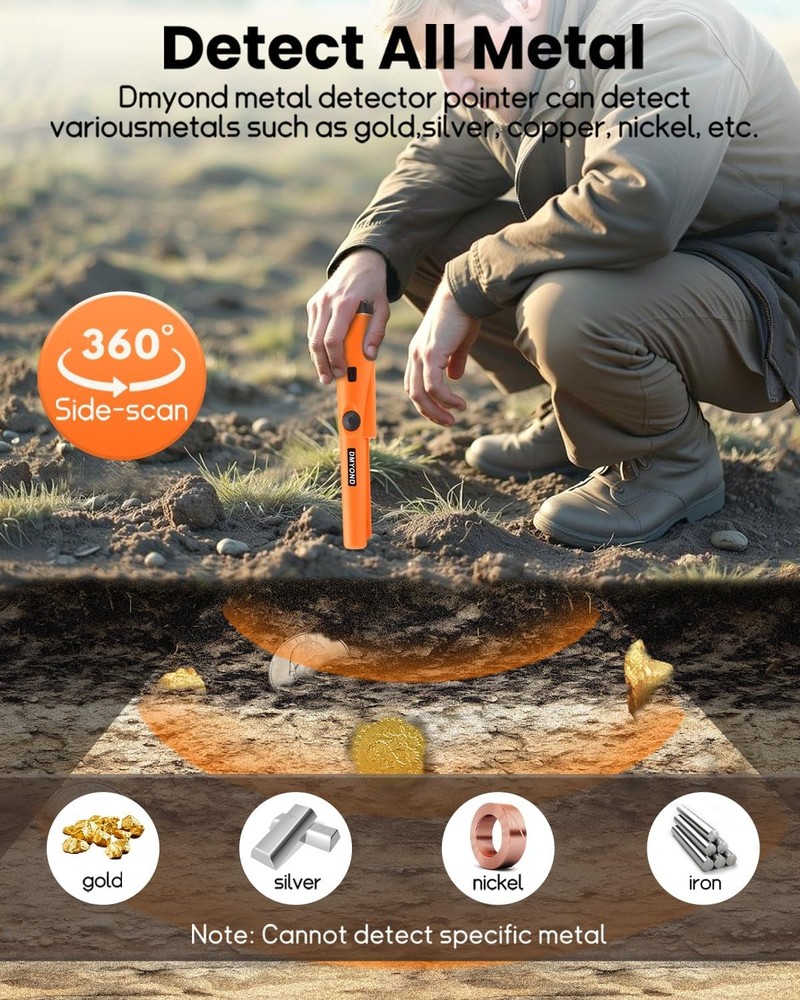 Dmyond Metal Detector Pinpointer - Professional Waterproof Handheld Pin Pointer