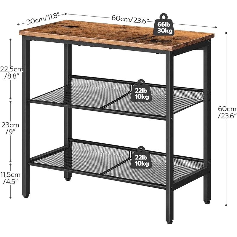Stylish End Table Adjustable Mesh Shelf Multifunctional Side Table Small Spaces