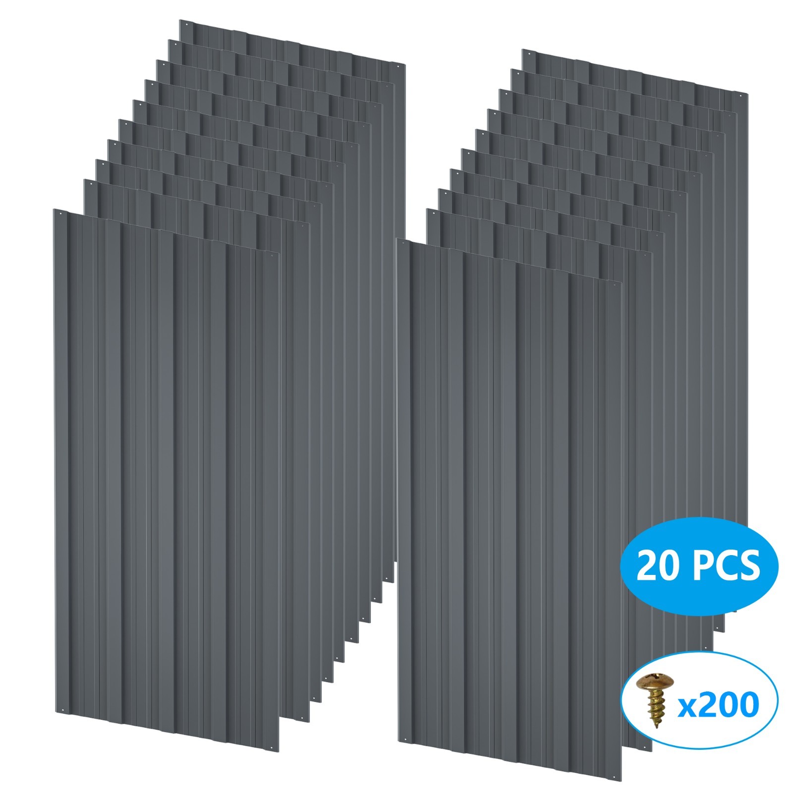 20 PCS Roof Panels Galvanized Steel Hardware Metal Roofing Sheets Wall Panels