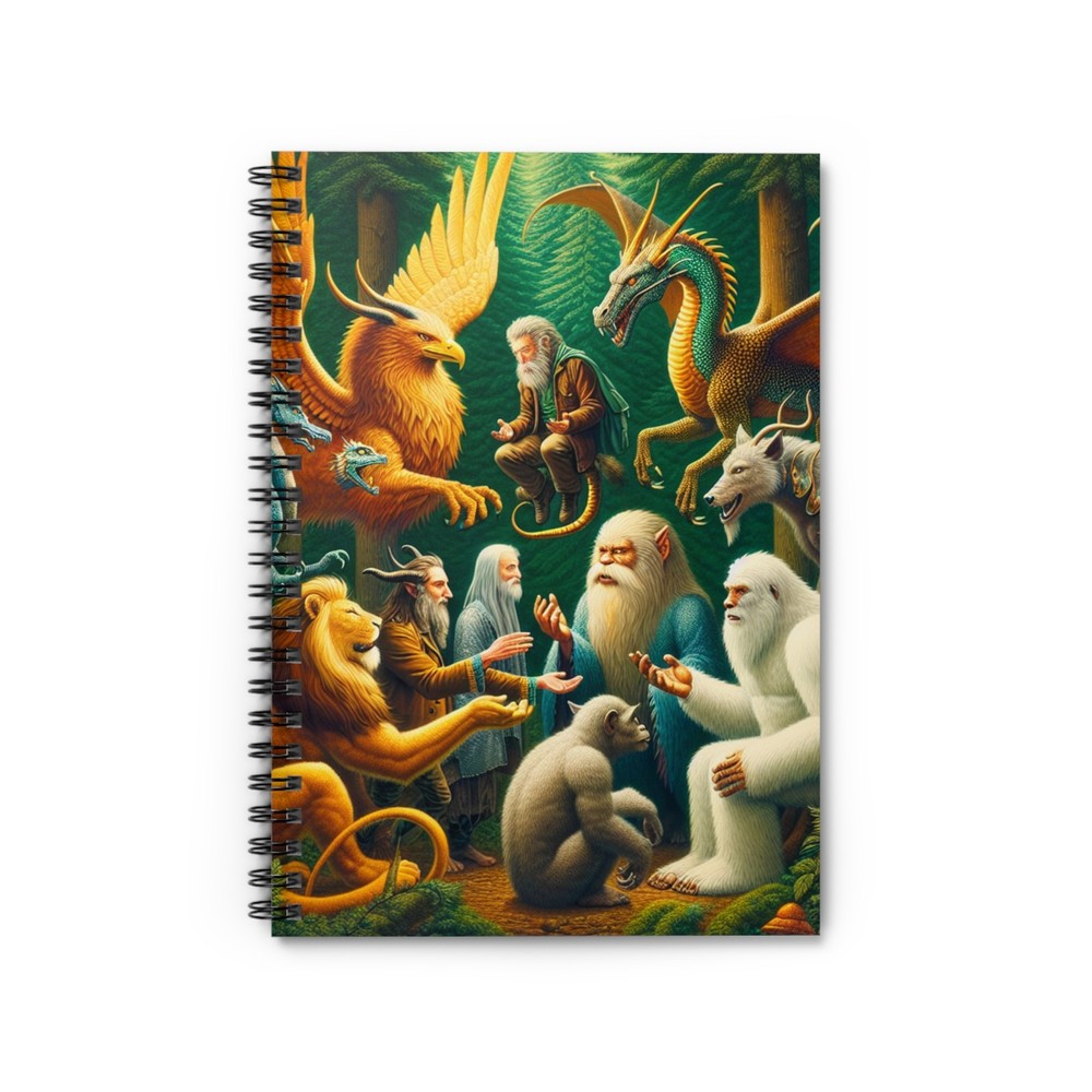 Fantasy Creatures Notebook, Yeti, Dragon Journal, Mythical Beasts Diary, Ruled