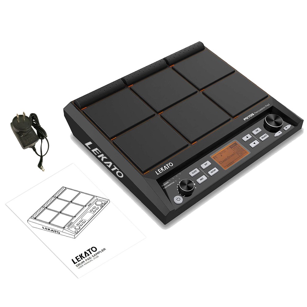 LEKATO Percussion Sample Pad Electric Drum Pad Multipad MIDI with 600+ Sounds