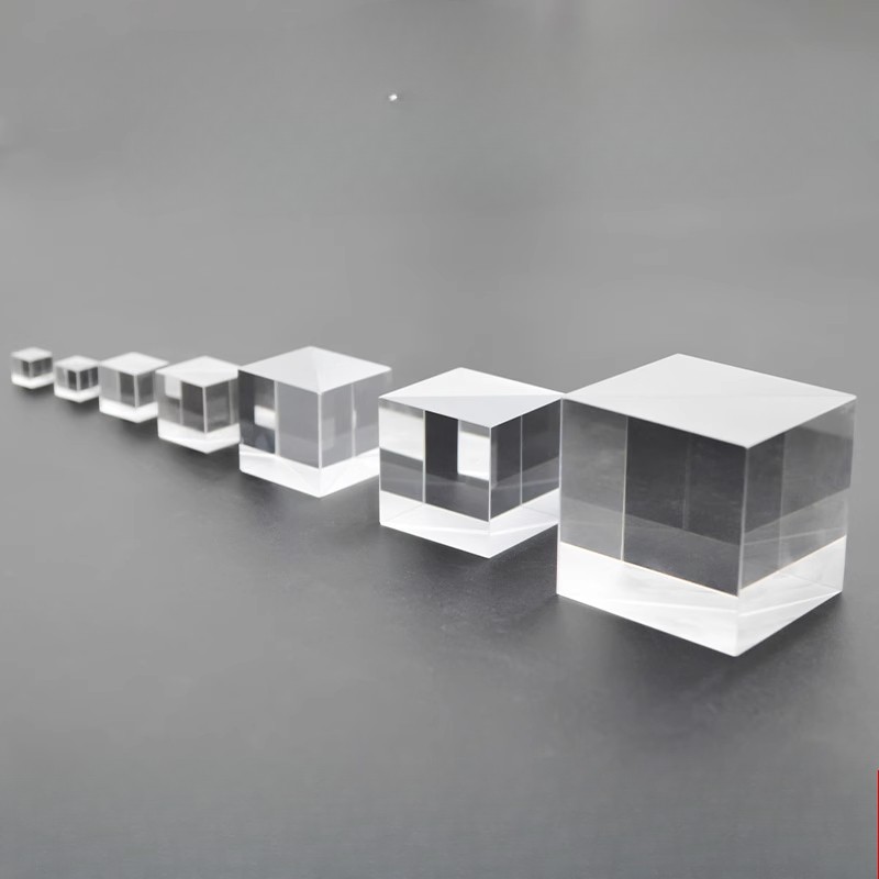 Cemented four-prism optical glass reflective coating cube triangular prism7-50mm