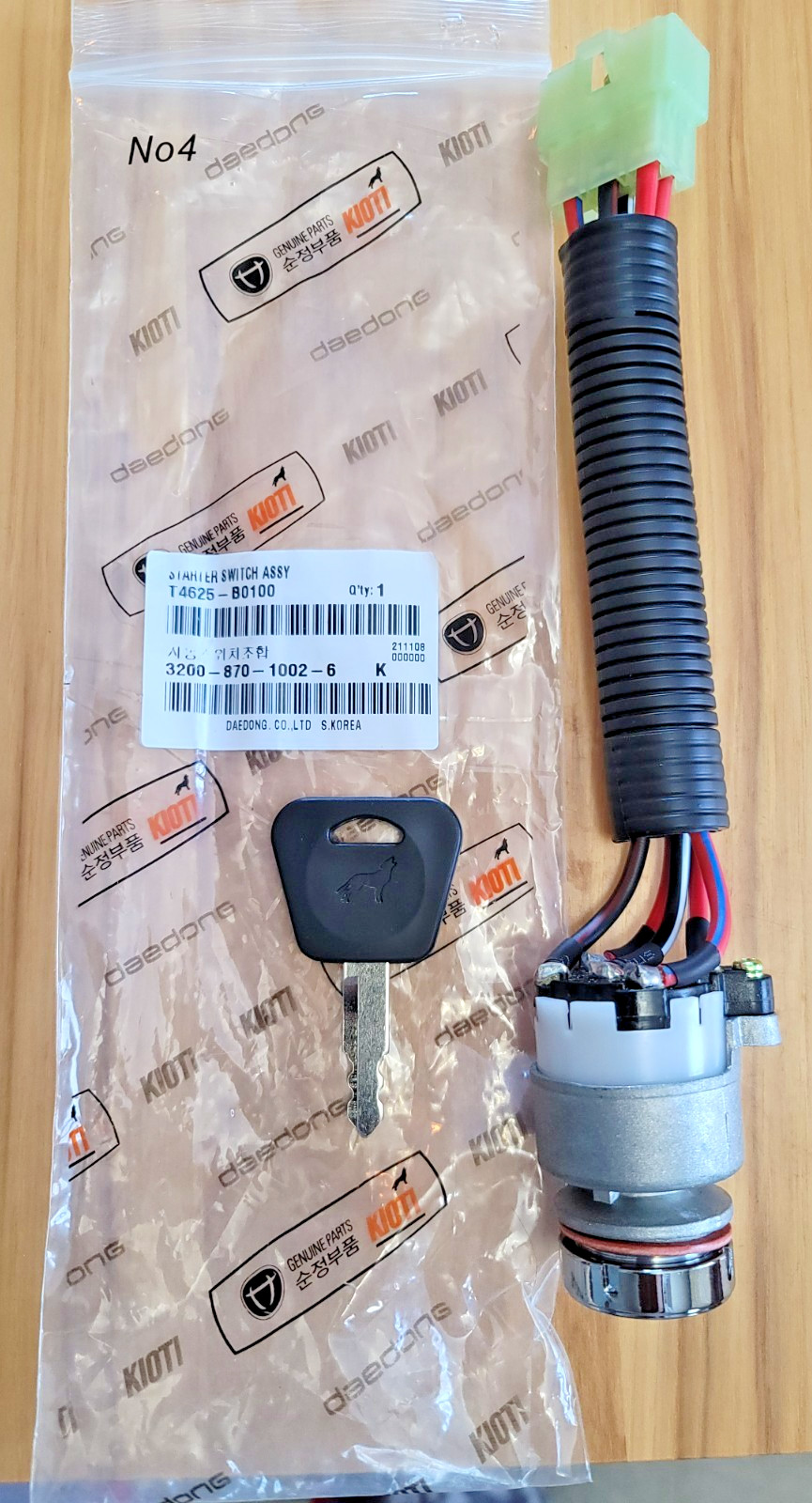 OEM New Igntion Starter Switch W/Key T4625-B0100 For KIOTI CK DK DS RX Tractors