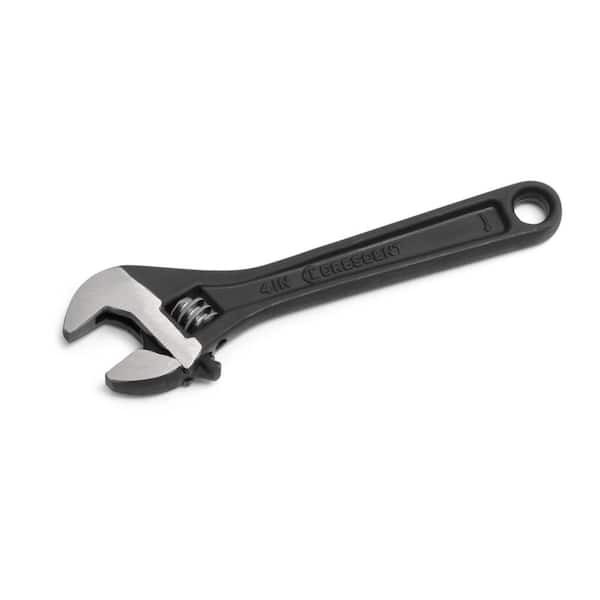 4 in. Adjustable Wrench Black Oxide Finish Small Hand Tool Compact Grip
