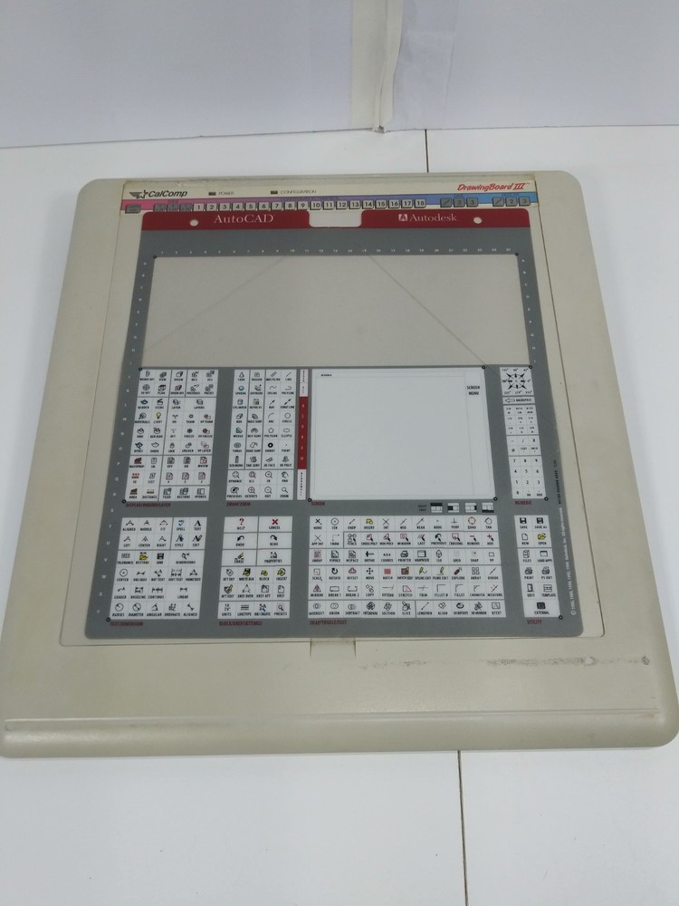 Calcomp Drawing Board II Graphics CAD Tablet Mouse and Stainless Case