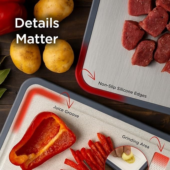 Titanium Cutting Board Dual Sided