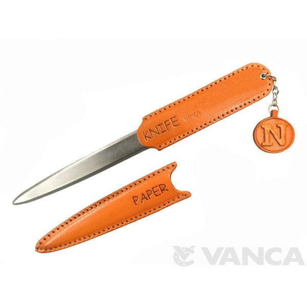 Initial V Leather Paper Knife