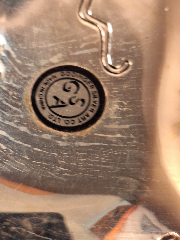 Godinger Silver Plated Double Heart Dish Grape Design Decor Gift